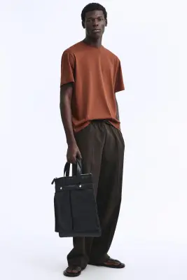 T-shirt Regular Fit en coton pima - Rouille — photo 1