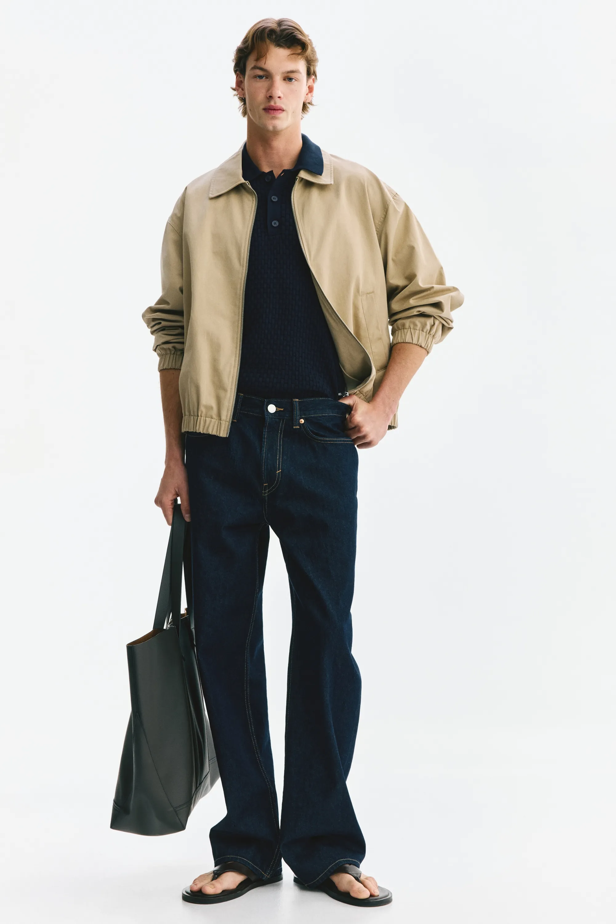 Polo Regular Fit en maille de coton - Bleu marine