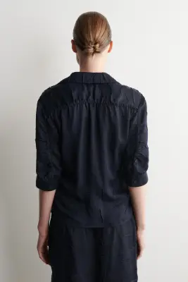 CHEMISE TEXTURÉE - BLEU MARINE — photo 4
