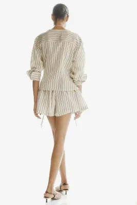 Chemise croisée - Beige clair/rayé — photo 2