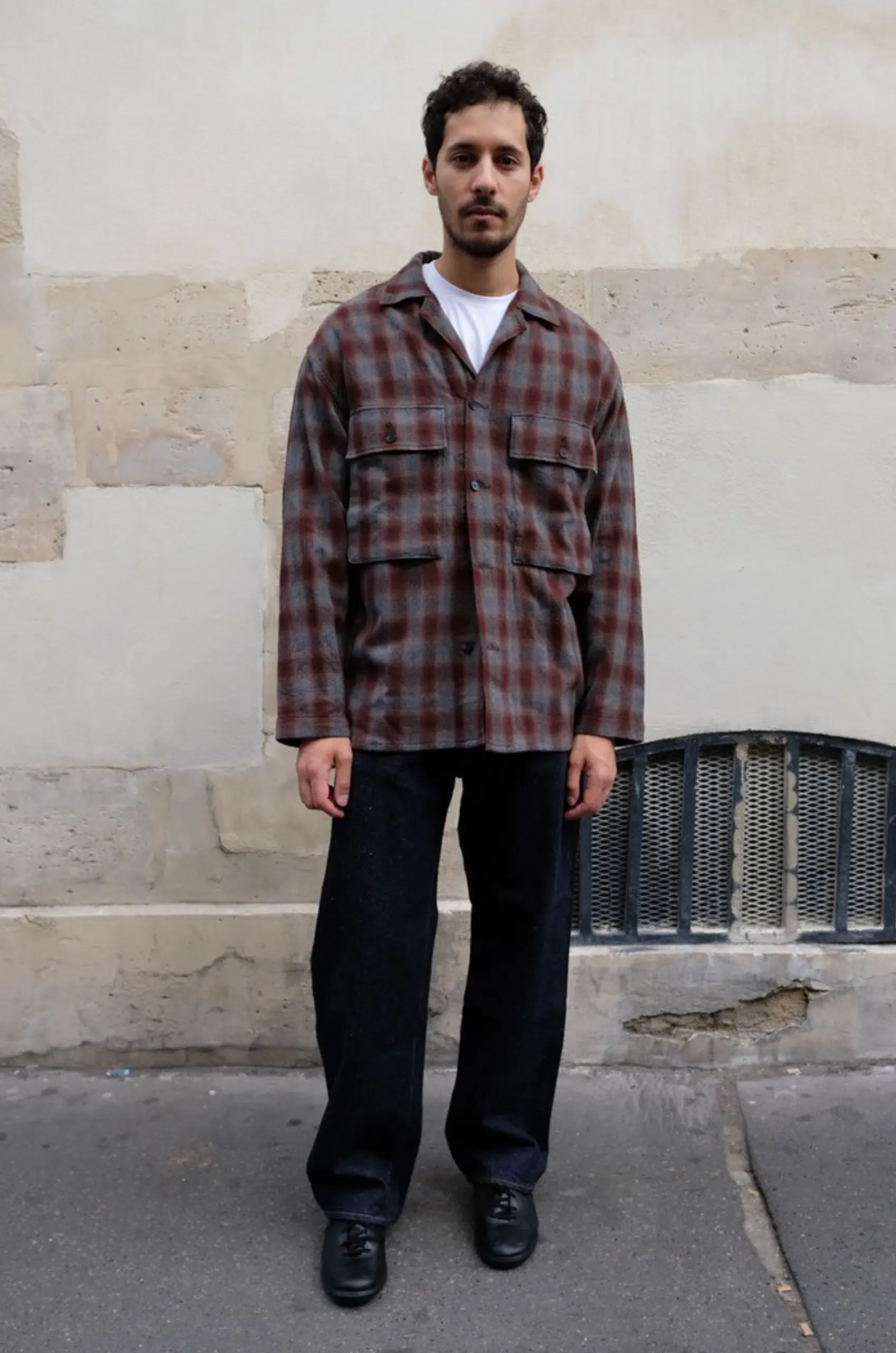 Kaptain Sunshine – Alpaca Wool Field Shirt Jacket KS26FSH10 – GREY