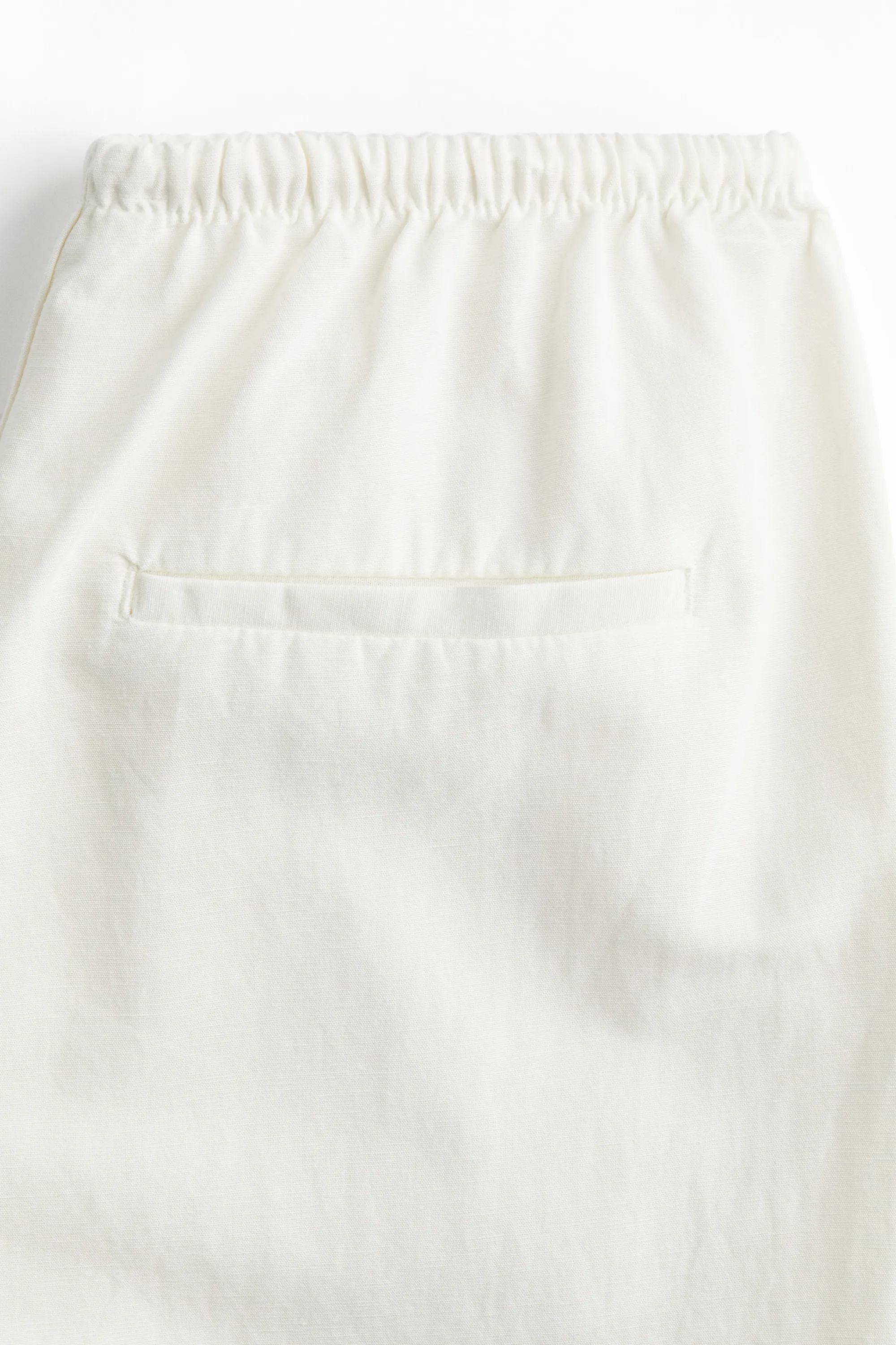 Pantalon droit en lin mélangé - Blanc