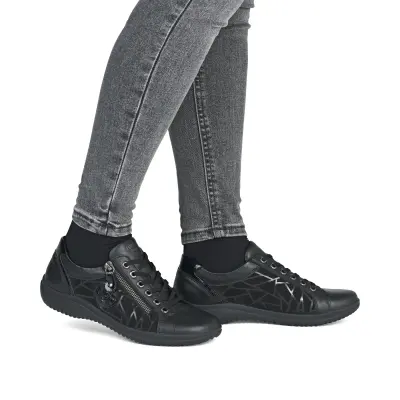 Baskets Remonte D1E10-02 Noires - Lacets Grande Pointure Femme — photo 5