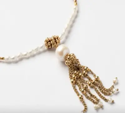 Nouveau ! BOHEMIAN RHAPSODIE PARIS Collier Arès Perles Fines Blanches — photo 2