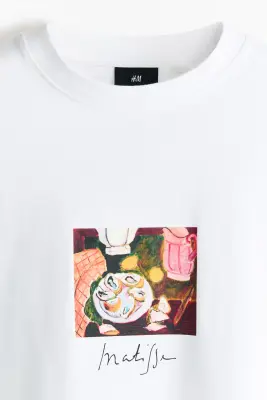 T-shirt Oversized Fit - Blanc/Henri Matisse — photo 5