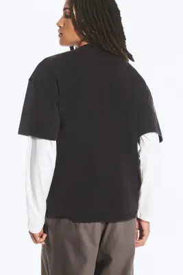 T-shirt oversize carré - Noir délavé — photo 2