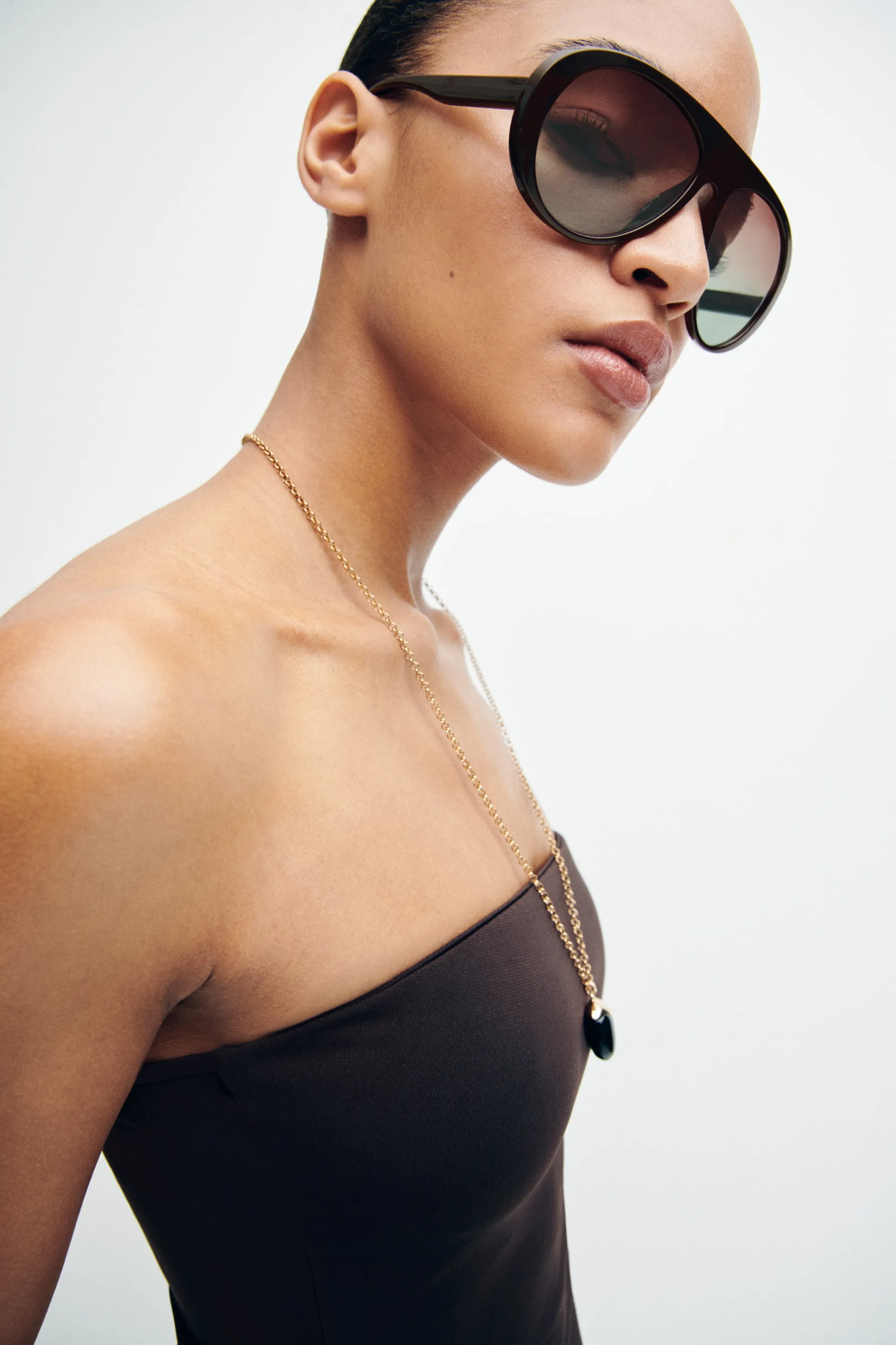 Lunettes de soleil de style aviateur - Marron