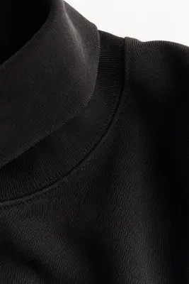 Sweat à col roulé en coton - Noir — photo 4