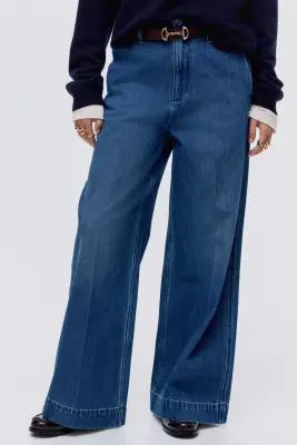 Wide High Jeans - Bleu denim — photo 1