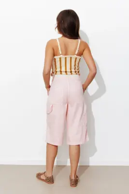 Crop top en maille rayée Femme — photo 4