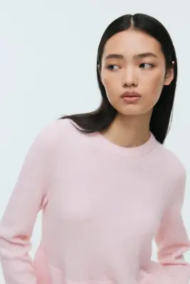 Pull péplum - Rose clair chiné — photo 2