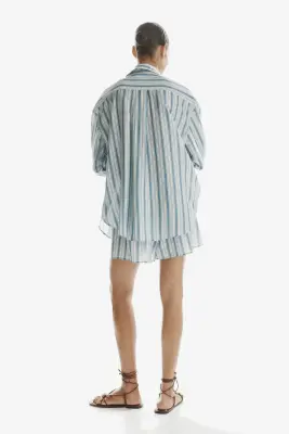 Chemise oversize - Bleu moyen ancien/rayé — photo 2