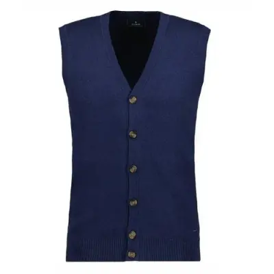 RAGMAN GILET COTON CASHMERE SANS MANCHES Marine — photo 1