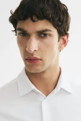 Chemise Four-Way Stretch Slim Fit - Blanc — photo 3