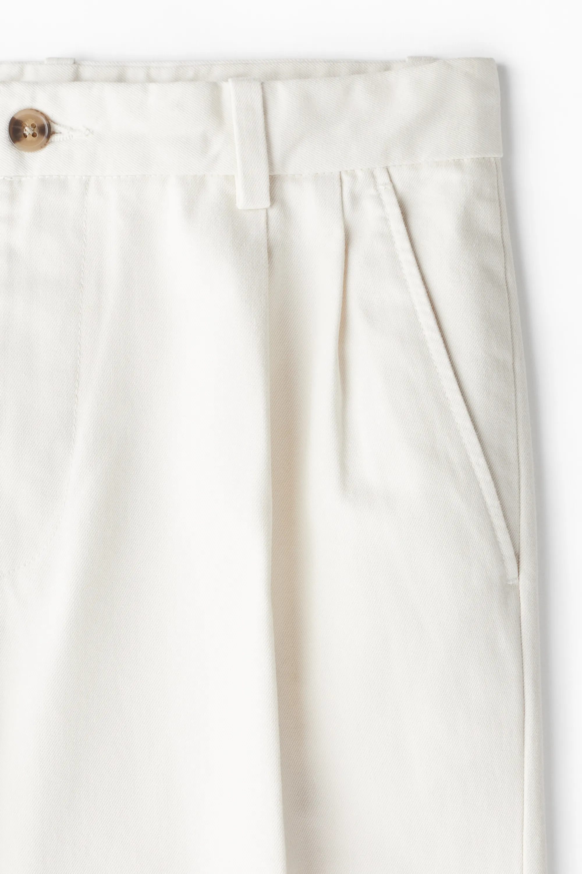 Chino Regular Fit avec plis - Blanc