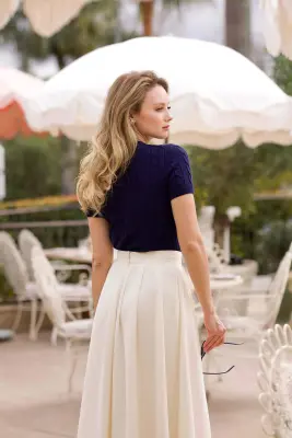 Tina Cable Knit Top - Navy — photo 4