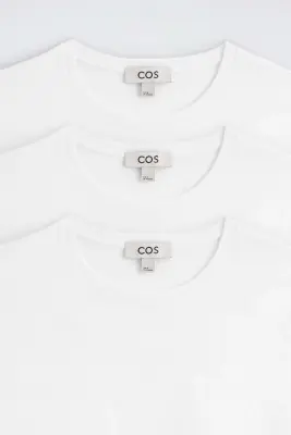 LOT DE 3 T-SHIRTS À COL ROND EN COTON - BLANC — photo 4