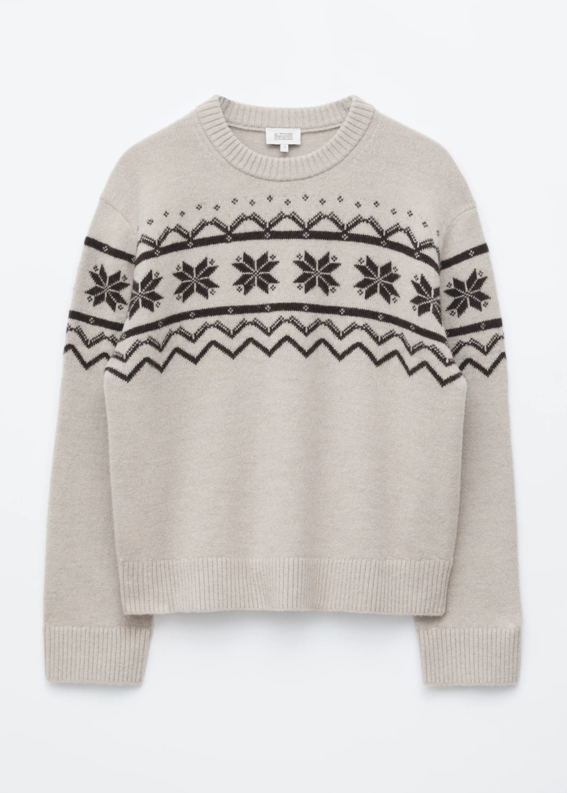 Pull en mélange de laine et de coton - Taupe