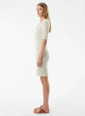 Robe en coton, viscose, élasthanne et fibre métallisée