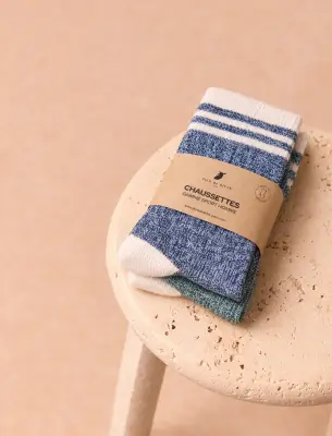 Pack chaussettes sport - Navy & Vert — photo 1