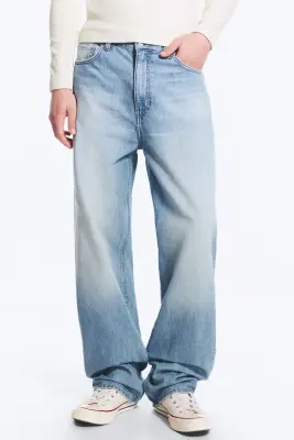 Jean droit et ample taille mi-haute Galaxy - Kimberley Blue - Bleu clair — photo 1