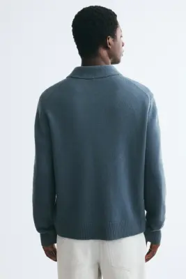 Polo Regular Fit en maille - Bleu canard ancien — photo 4