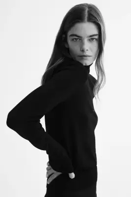 Pull col roulé - Noir — photo 3