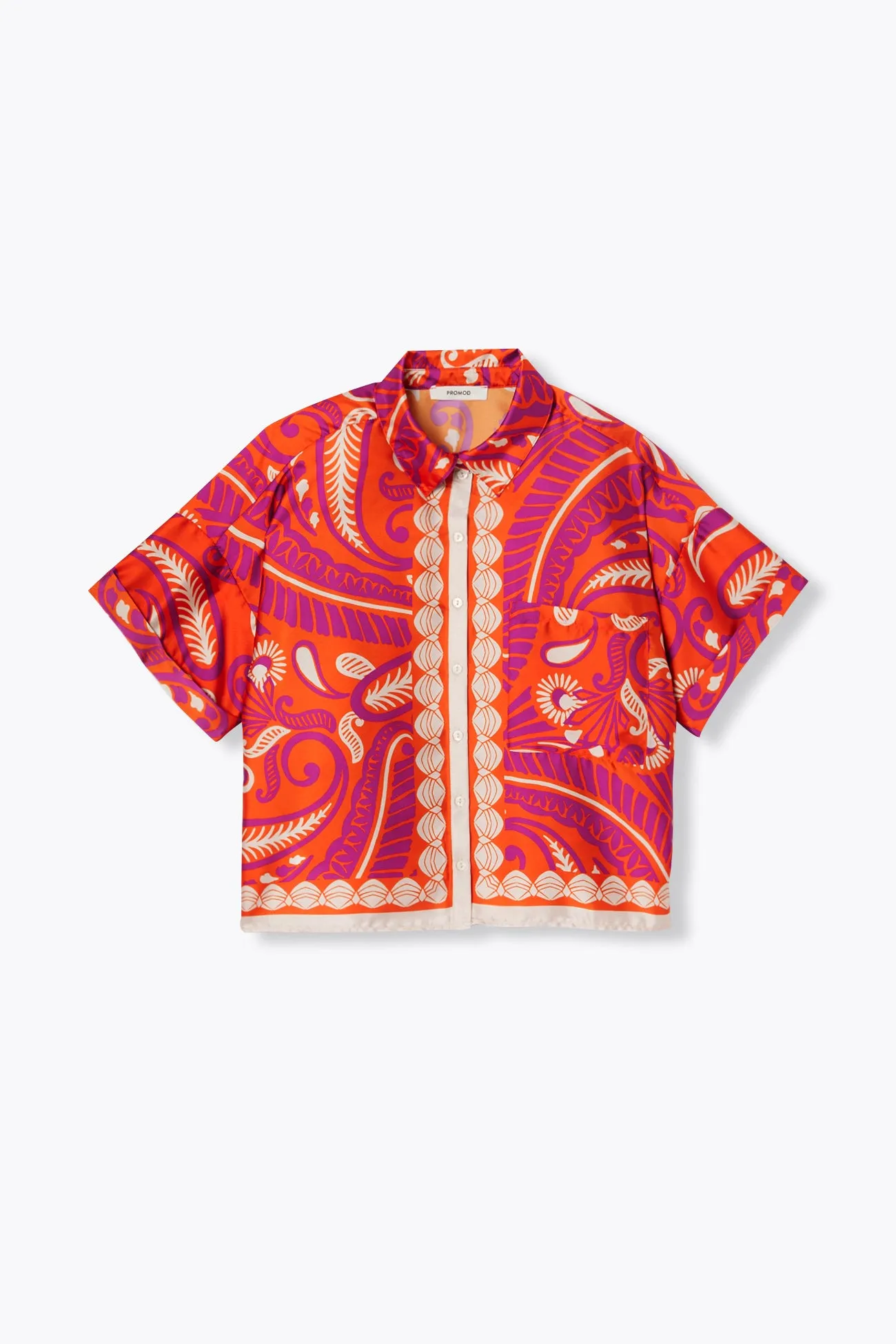 Chemise imprimée en satin
