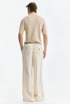 Polo texturé Slim Fit - Beige — photo 3