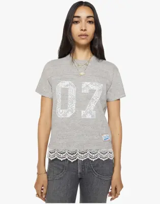 Nouveau ! MOTHER T-shirt The Footballer Heather Grey — photo 3