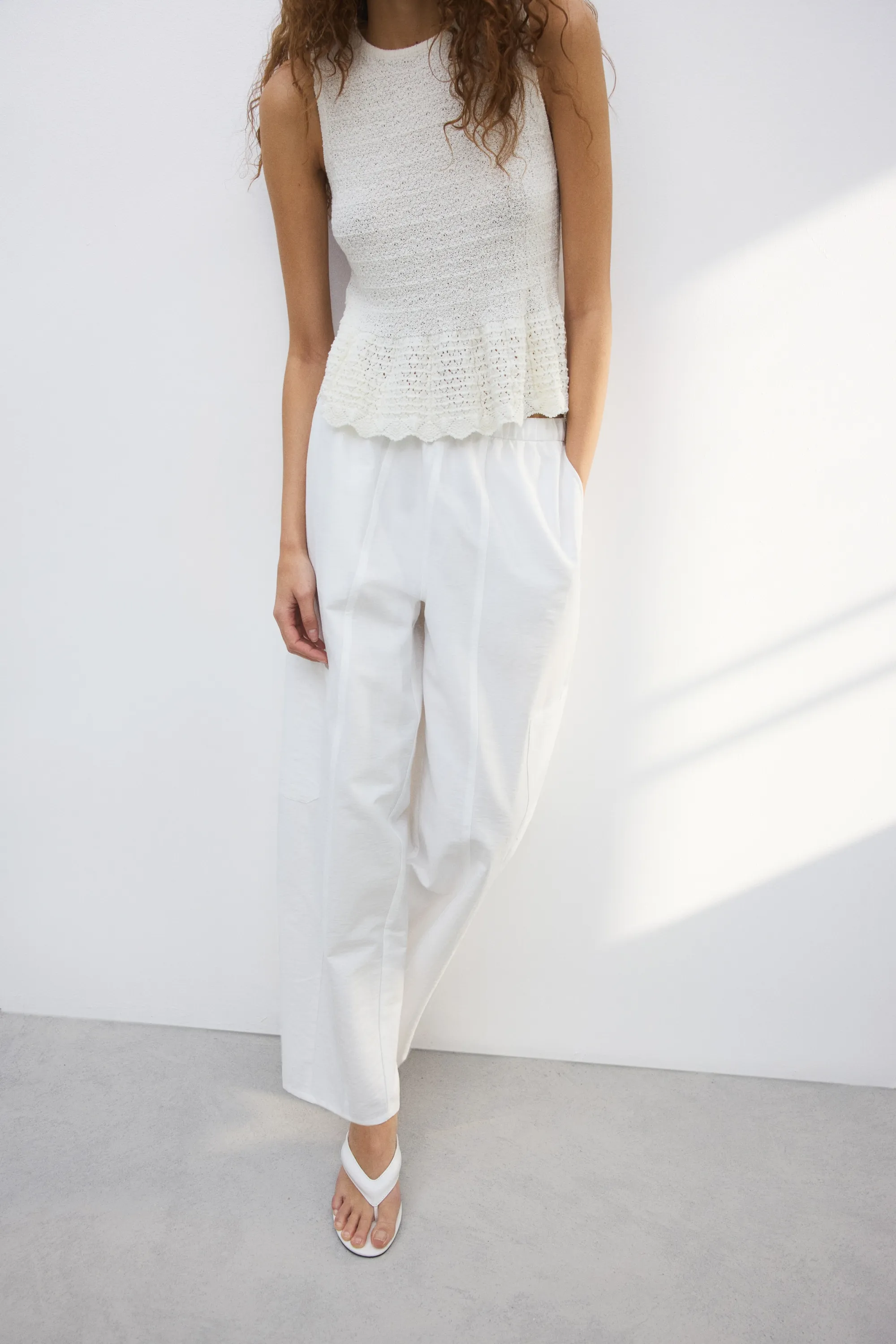 Pantalon cargo avec jambes ballon - Ivoire