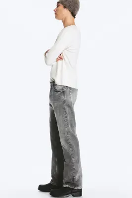 SPACE JEAN TAILLE MI-HAUTE COUPE DROITE DÉCONTRACTÉE - Alien Black - Dark Black — photo 2