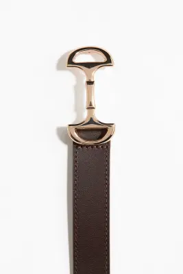 Ceinture en cuir - Marron foncé — photo 2