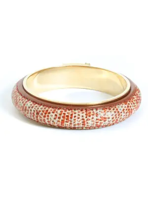 Bracelet en laiton doré et cuir bordeaux Prix boutique 340€ — photo 2