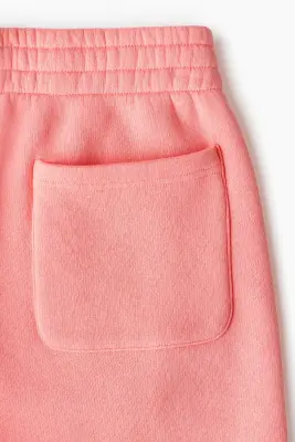 Short Relaxed Fit en molleton - Rose corail — photo 5