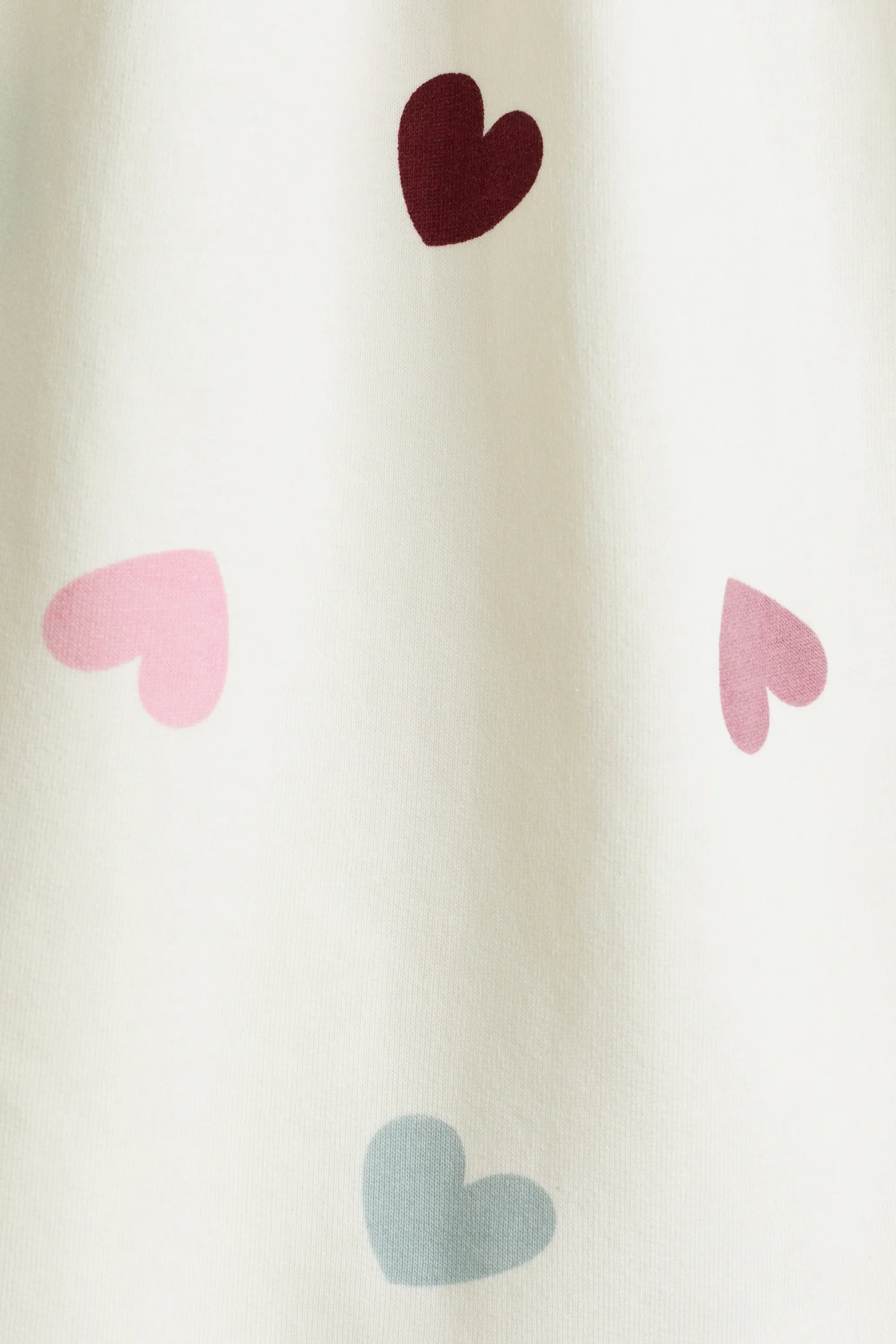 Robe oversize en molleton - Blanc/cœurs