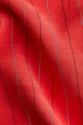 Chemise à manches courtes en lyocell mélangé - Rouge/rayé — photo 4