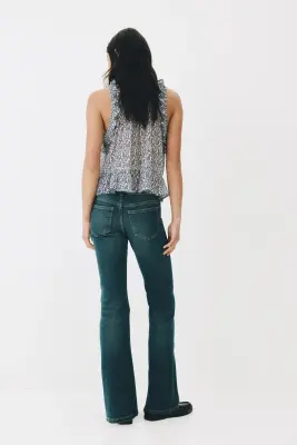Flared Low Jeans - Bleu denim foncé — photo 1