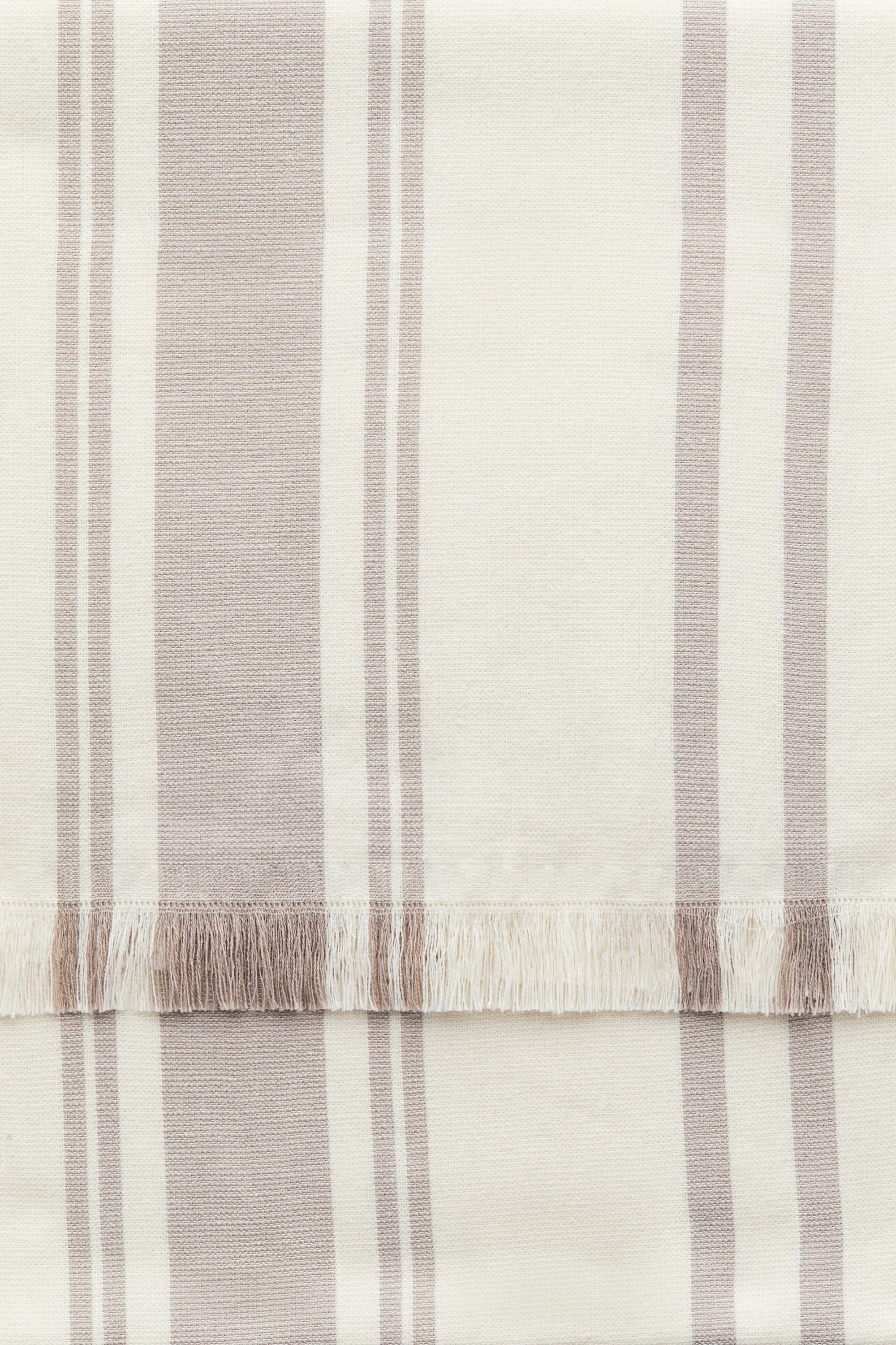 Serviette de bain rayée - Grège/rayé