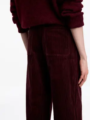 Pantalon à jambes larges en velours côtelé - Bordeaux — photo 3