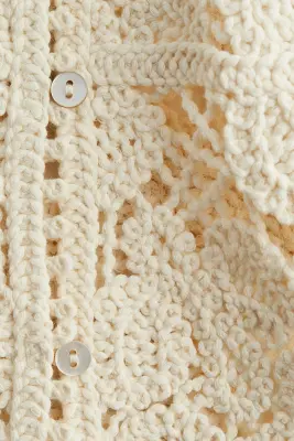Veste sans manches façon crochet - Crème — photo 4