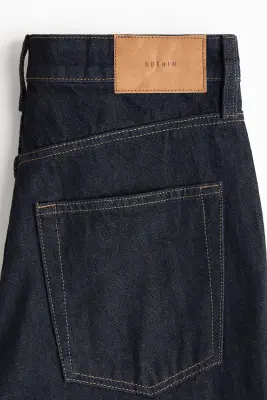 Wide High Waist Jeans - Bleu denim foncé — photo 4