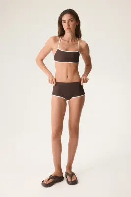 Bas de maillot shorty de natation - Café — photo 1