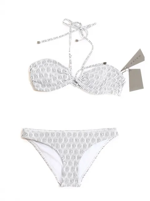 Maillot de bain deux pièces VENICE BEACH et SHIKOKU texturé noir et blanc NEUF Px boutique 213€ Taille 36