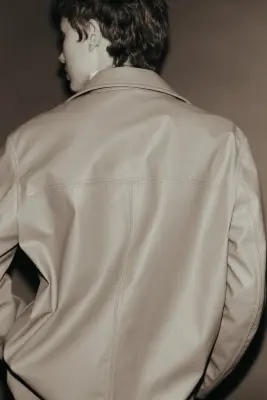 Veste en tissu enduit - Beige foncé — photo 2