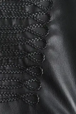 Jupe avec détails tressés - Noir — photo 3