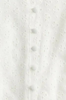 Robe à boutons avec broderie anglaise - Blanc — photo 1