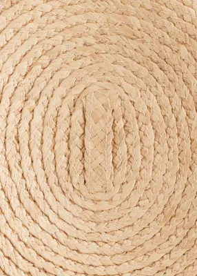 Chapeau en raphia bordé de gros-grain - Paille naturelle — photo 3