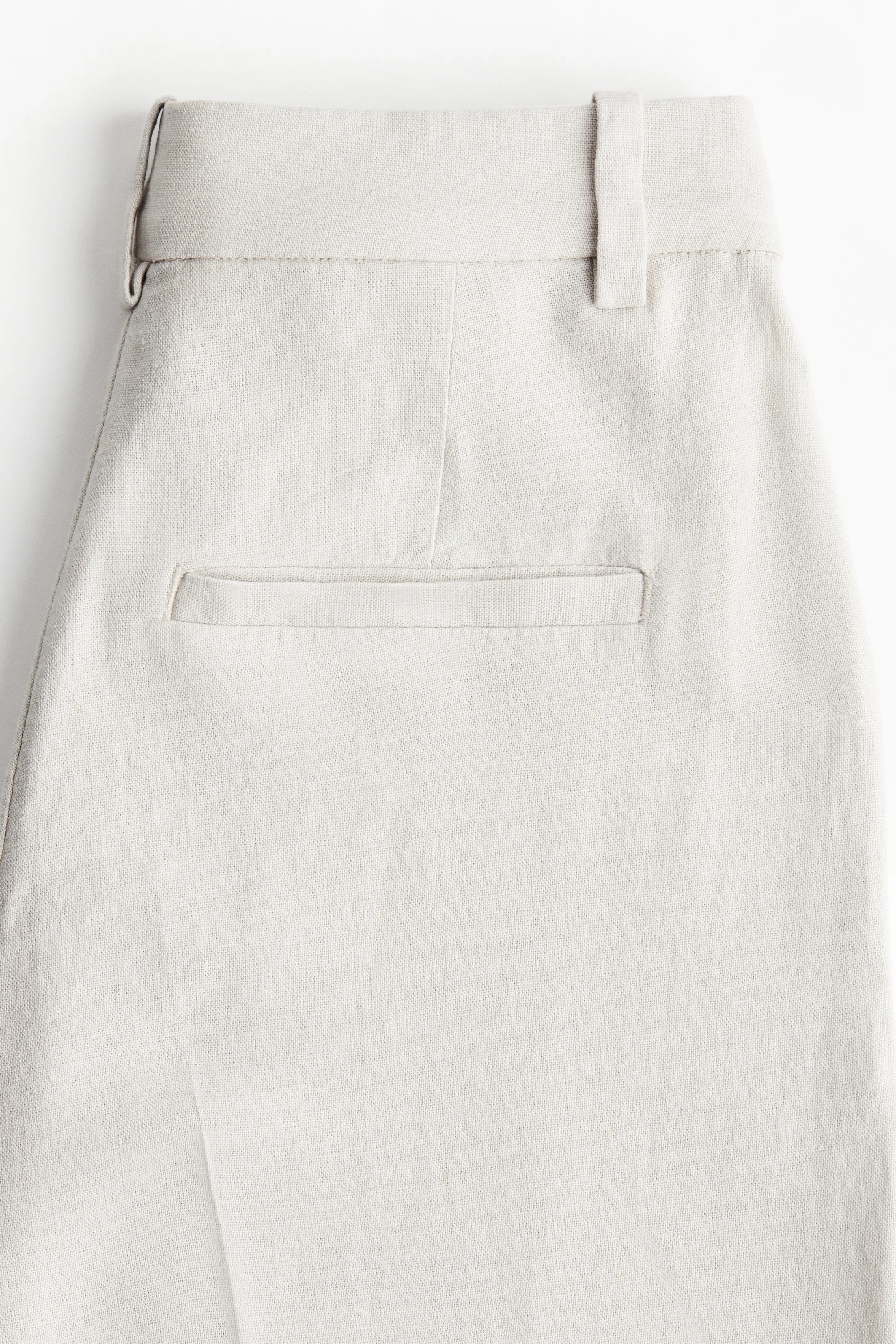 Pantalon large en lin mélangé - Beige clair