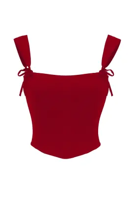 Jeanette Corset Top - Red — photo 2
